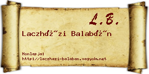Laczházi Balabán névjegykártya